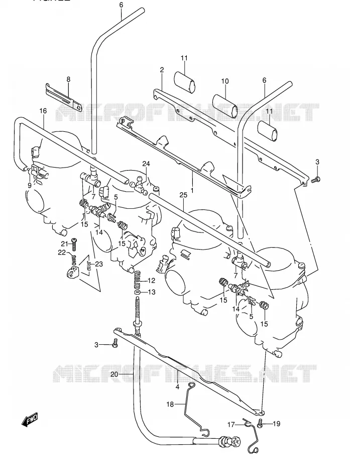 PIECES EXTERNES CARBURATEUR (VOIR NOTE) Suzuki MOTO 600 GSX-F 1991  GSX600FM(E2)
