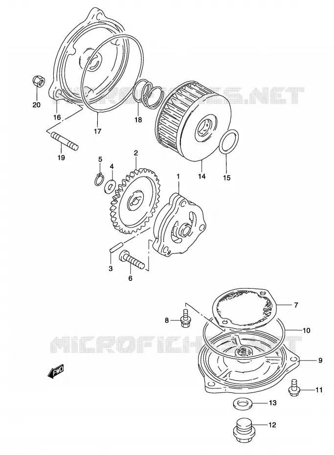 POMPE A HUILE Suzuki MOTO 250 MARAUDER 2002  GZ250K2(P19)