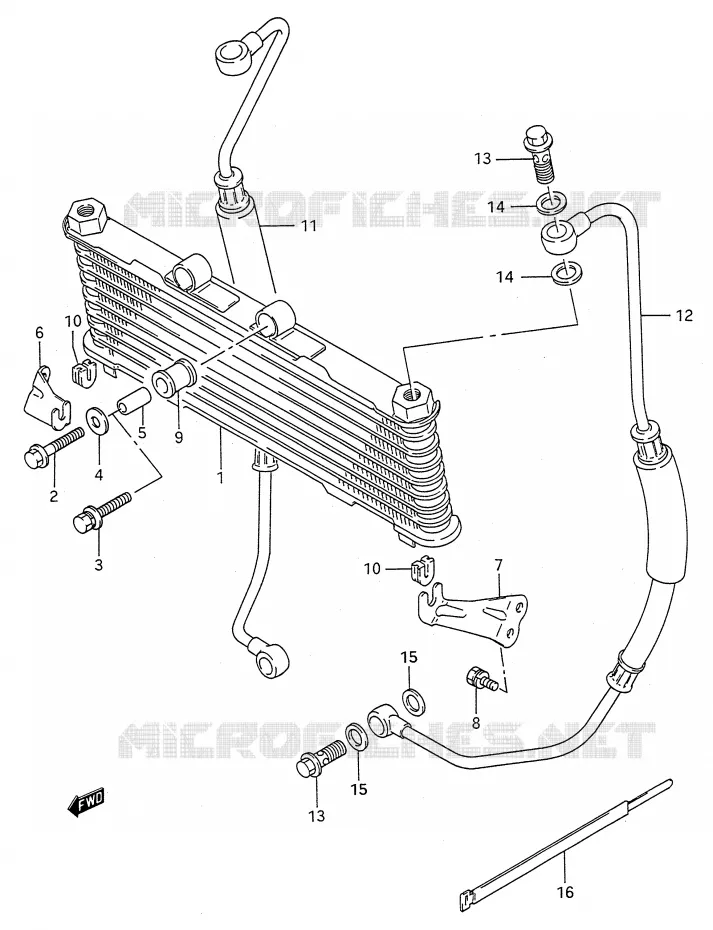 RADIATEUR D'HUILE Suzuki MOTO 600 GSX-F 1990  GSX600FL(E28)