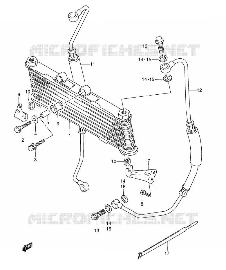 RADIATEUR D'HUILE Suzuki MOTO 600 GSX-F 1991  GSX600FUM(E2)
