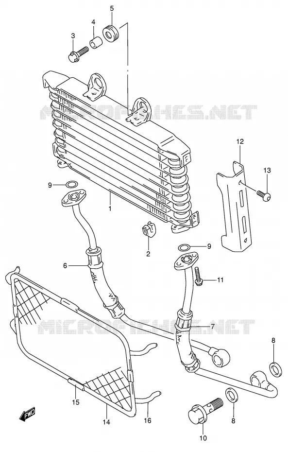 RADIATEUR D'HUILE Suzuki MOTO 750 GSX 1999  GSX750X(E4)