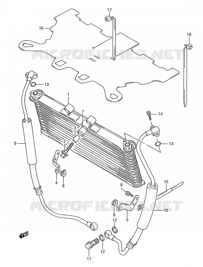 RADIATEUR D'HUILE Suzuki MOTO 750 GSX-F 1996  GSX750FT(E28)
