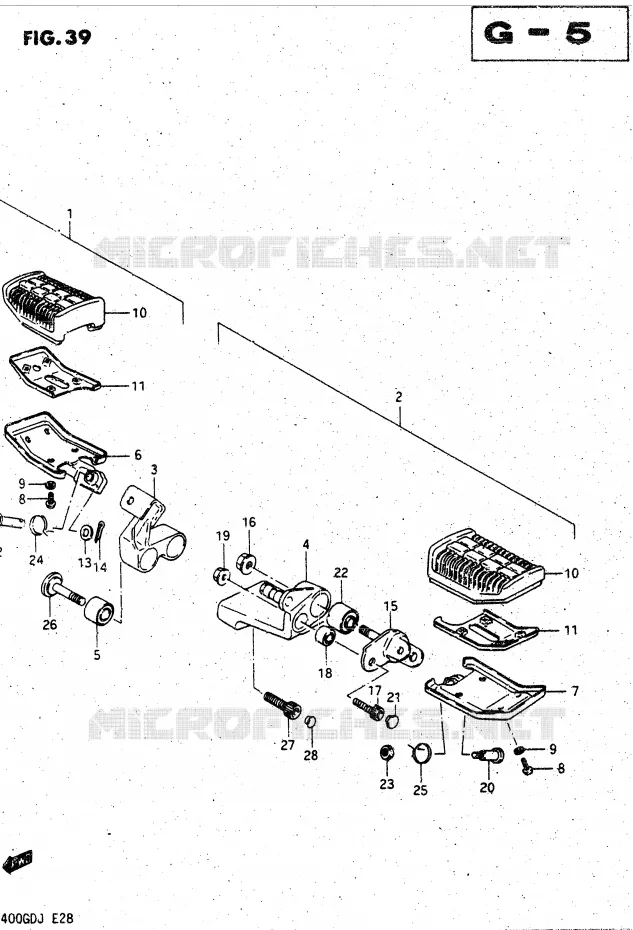 REPOSE PIED AVANT Suzuki MOTO 1400 CAVALCADE 1988  GV1400GCJ(DG-DJ/CJ)