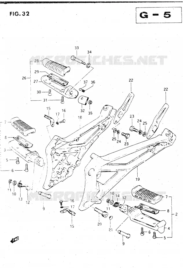 REPOSE PIED Suzuki MOTO 500 GSX-E 1985  GSX500ESF(E39)