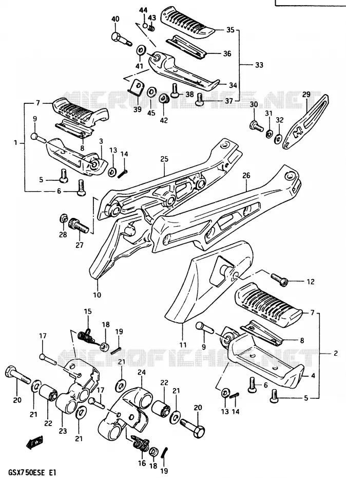 REPOSE PIED Suzuki MOTO 750 GSX-E 1984  GSX750EE(D/E)