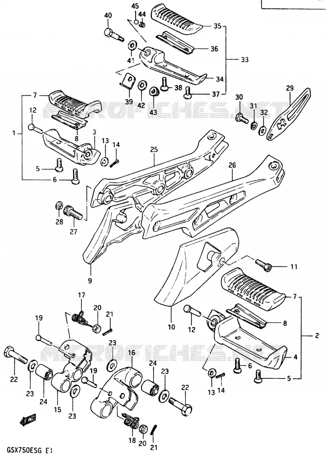 REPOSE PIED Suzuki MOTO 750 GSX-E 1985  GSX750EF(F)