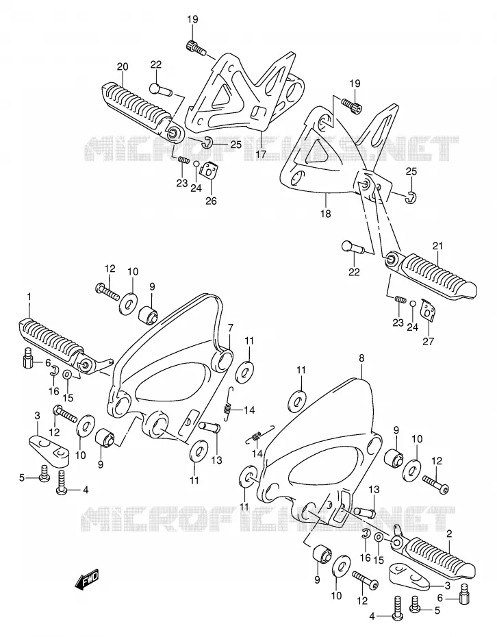 REPOSE PIED Suzuki MOTO 750 GSX-F 2005  GSX750FK5(E2)