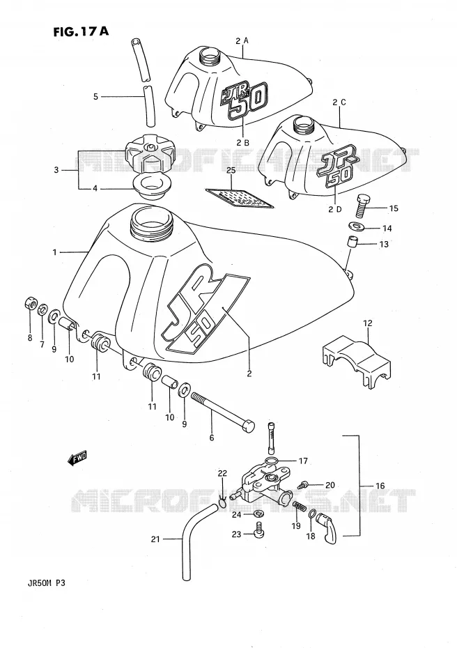 RESERVOIR D'ESSENCE (MODELE J/K/L) Suzuki MOTO 50 JR 1990  JR50L(P3)