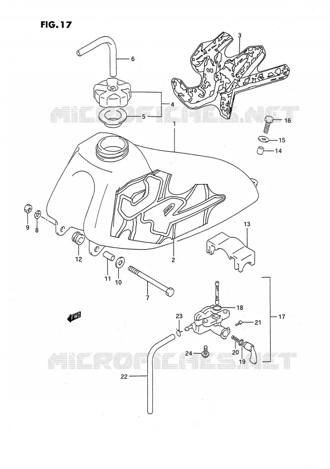 RESERVOIR D'ESSENCE (MODELE N/P) Suzuki MOTO 50 JR 1992  JR50N(P3)