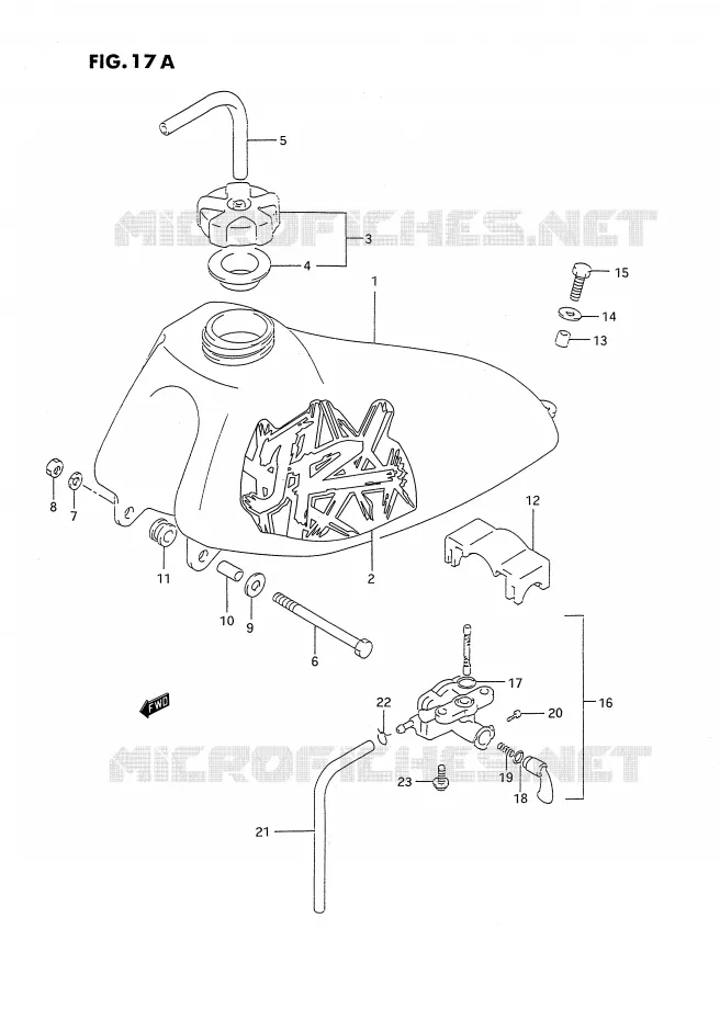 RESERVOIR D'ESSENCE (MODELE R) Suzuki MOTO 50 JR 1994  JR50R(P28)