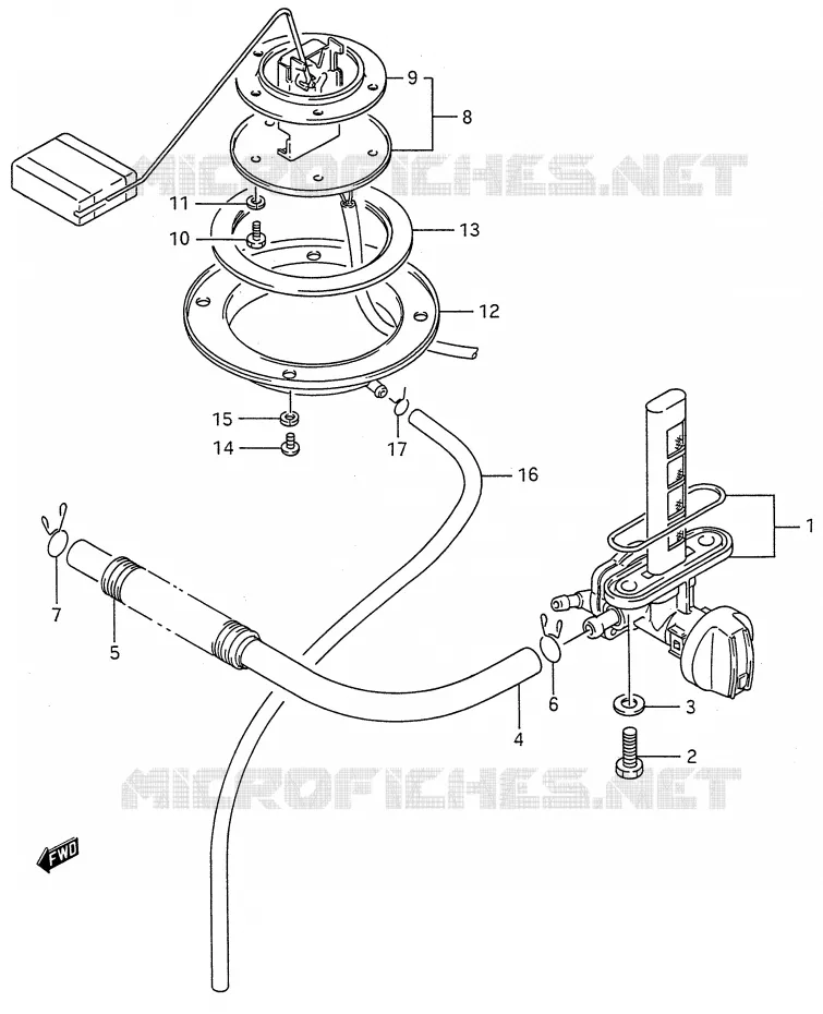 ROBINET D'ESSENCE (MODELE J/K) Suzuki MOTO 600 GSX-F 1992  GSX600FUN(E28)