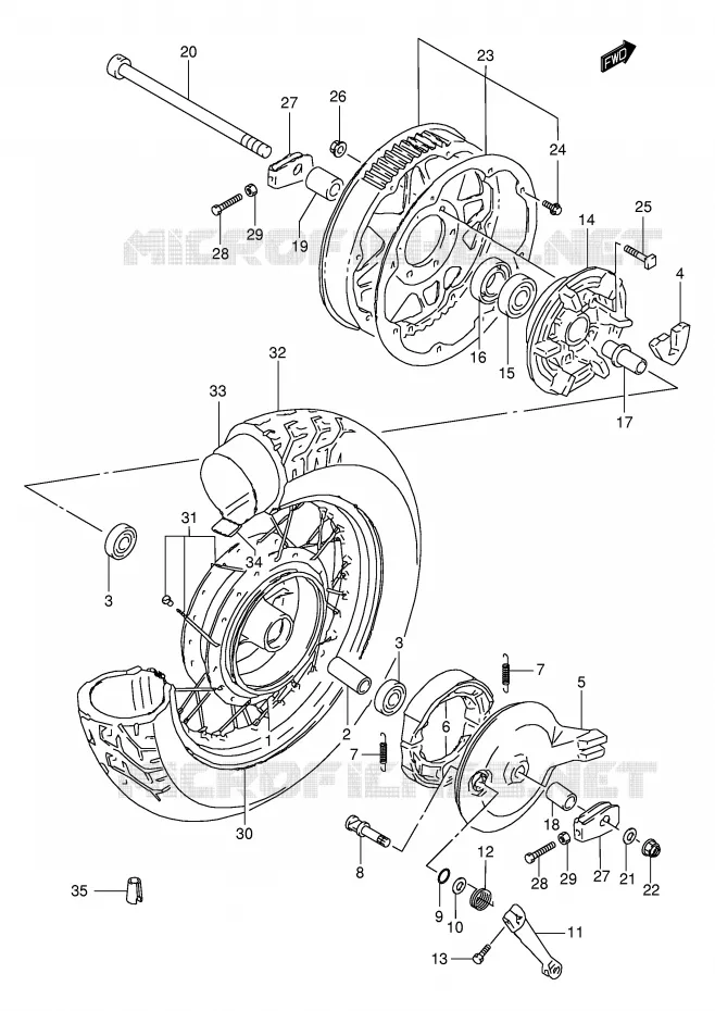 ROUE ARRIERE Suzuki MOTO 650 BOULEVARD 2005  LS650K5(E3/E28)