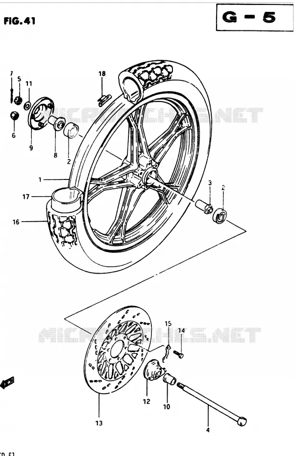 ROUE AVANT (CAST WHEEL) Suzuki MOTO 400 GSX 1983  GSX400TD