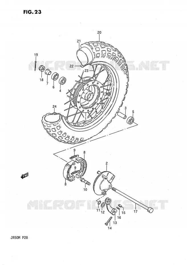 ROUE AVANT Suzuki MOTO 50 JR 1989  JR50K(P28)