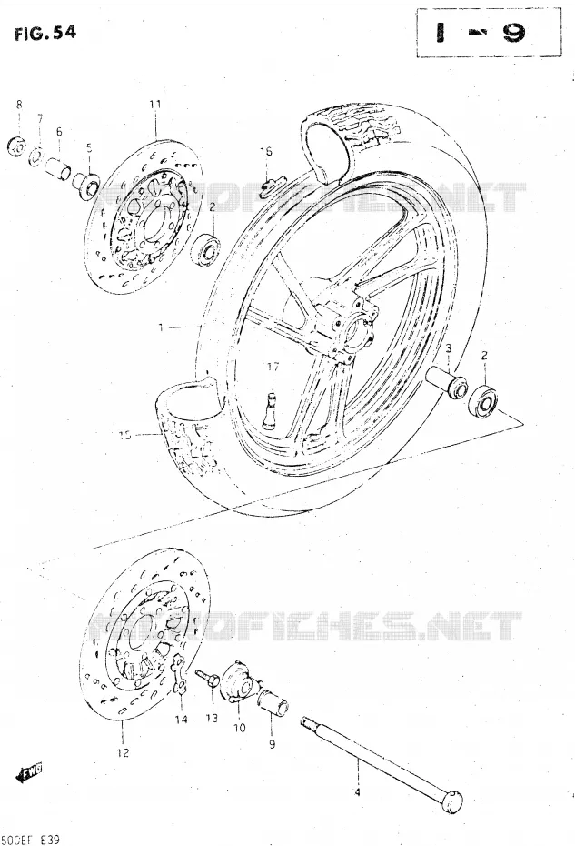 ROUE AVANT Suzuki MOTO 500 GSX-E 1985  GSX500EF(E39)