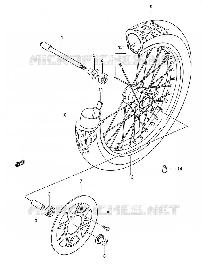 ROUE AVANT Suzuki MOTO 650 BOULEVARD 1990  LS650PL(E28)