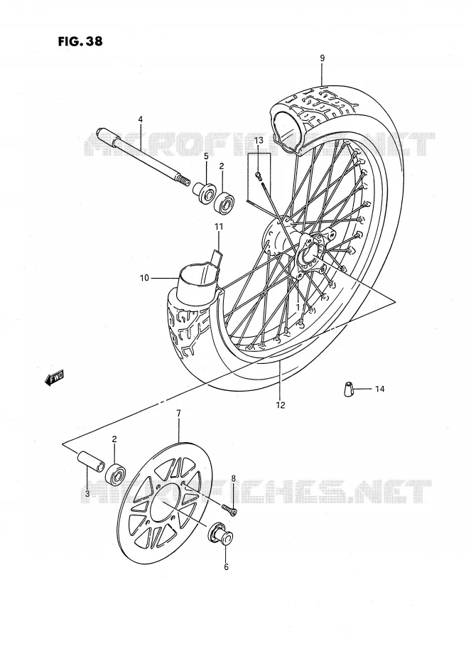 ROUE AVANT Suzuki MOTO 650 SAVAGE 1990  LS650PL(E2)