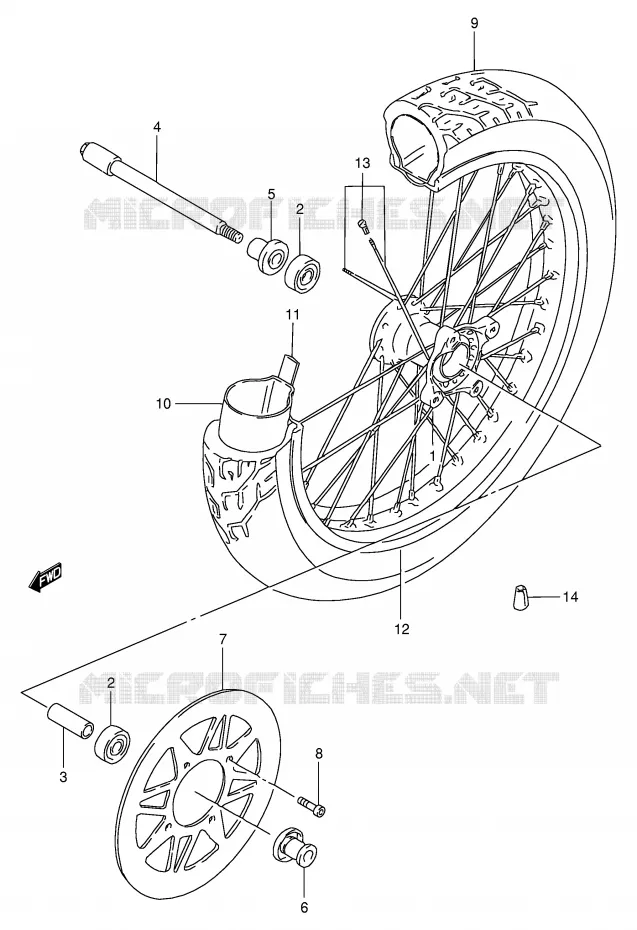 ROUE AVANT Suzuki MOTO 650 SAVAGE 2003  LS650PK3(E2)