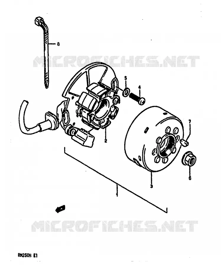 ALLUMAGE ROTOR - STATOR (MODELE H) Suzuki MOTO 250 RM 1986  RM250G(G/H)