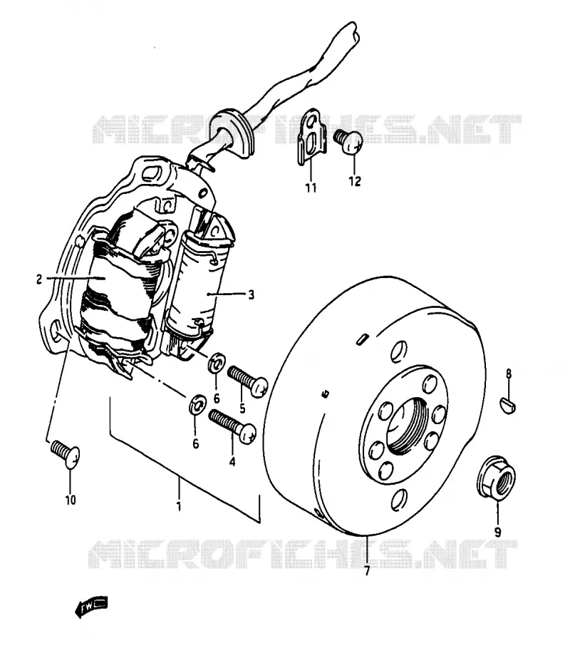 ALLUMAGE ROTOR - STATOR (MODELE K) Suzuki MOTO 50 RG 1985  RG50F1(D/E/F/1/G/J/K)