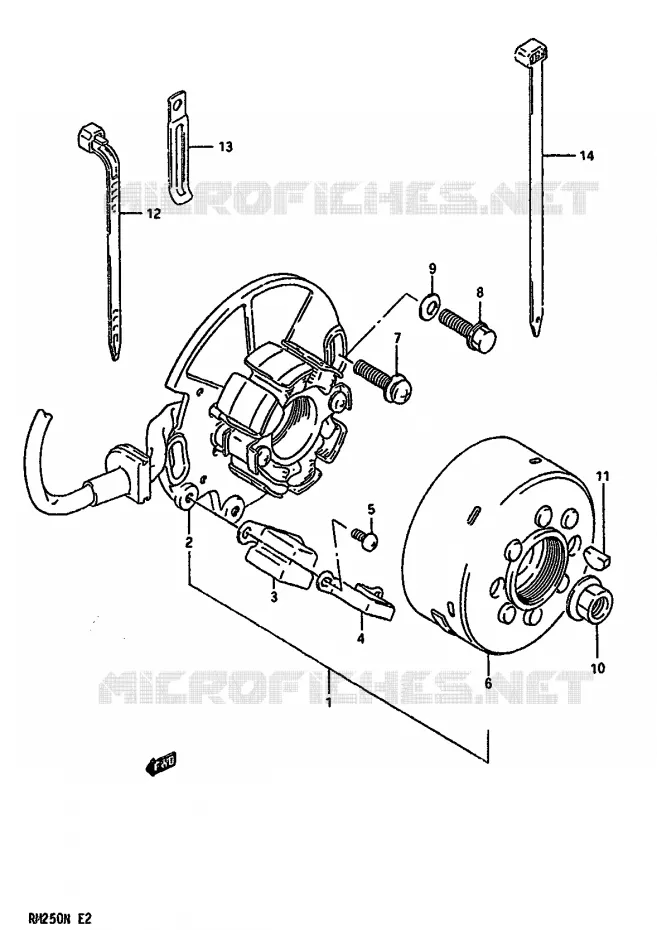 ALLUMAGE ROTOR - STATOR Suzuki MOTO 250 RM 1992  RM250 N (E02,E04,E24)