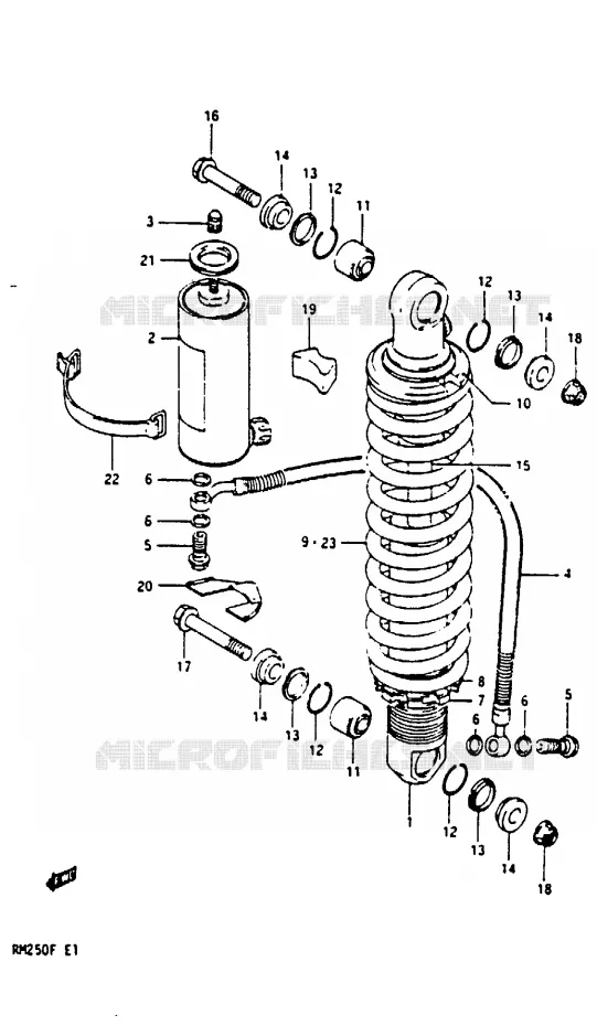 AMORTISSEUR (MODELE F) Suzuki MOTO 250 RM 1984  RM250E(E/F)
