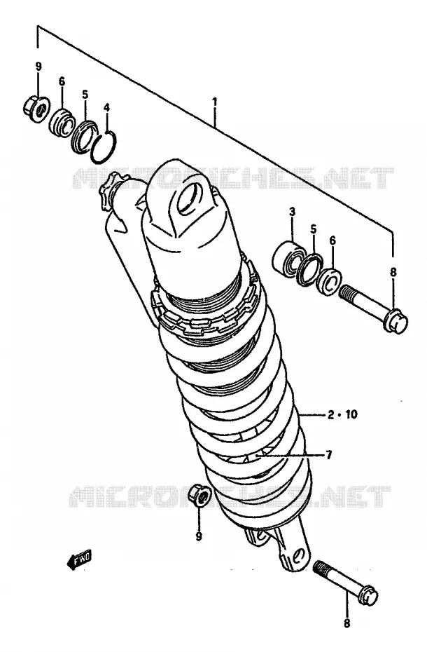 AMORTISSEUR (MODELE H) Suzuki MOTO 125 RM 1986  RM125G(G/H/J)