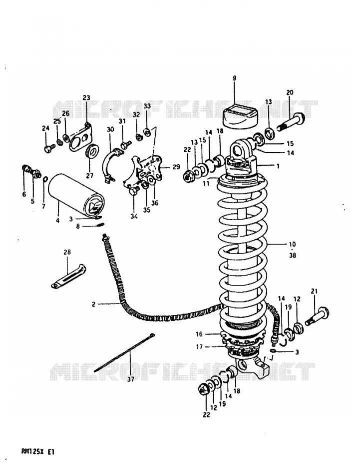 AMORTISSEUR Suzuki MOTO 125 RM 1981  RM125X