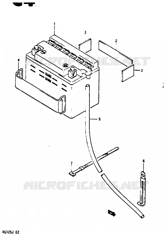 BATTERIE Suzuki MOTO 125 RG 1988  RG125BUJ(G/H/J)