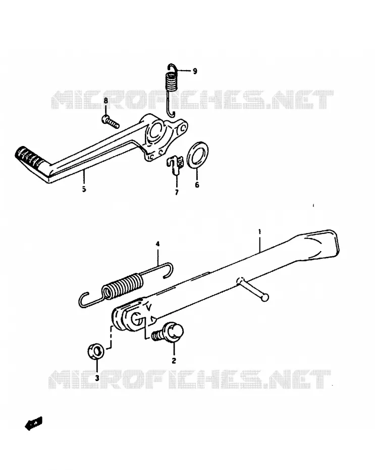 BEQUILLE - PEDALE DE FREIN ARRIERE Suzuki MOTO 125 RG 1992  RG125FN(N/P/R)