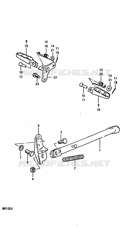 BEQUILLE - REPOSE PIED Suzuki MOTO 100 RM 1999  RM100X(N/T/X)