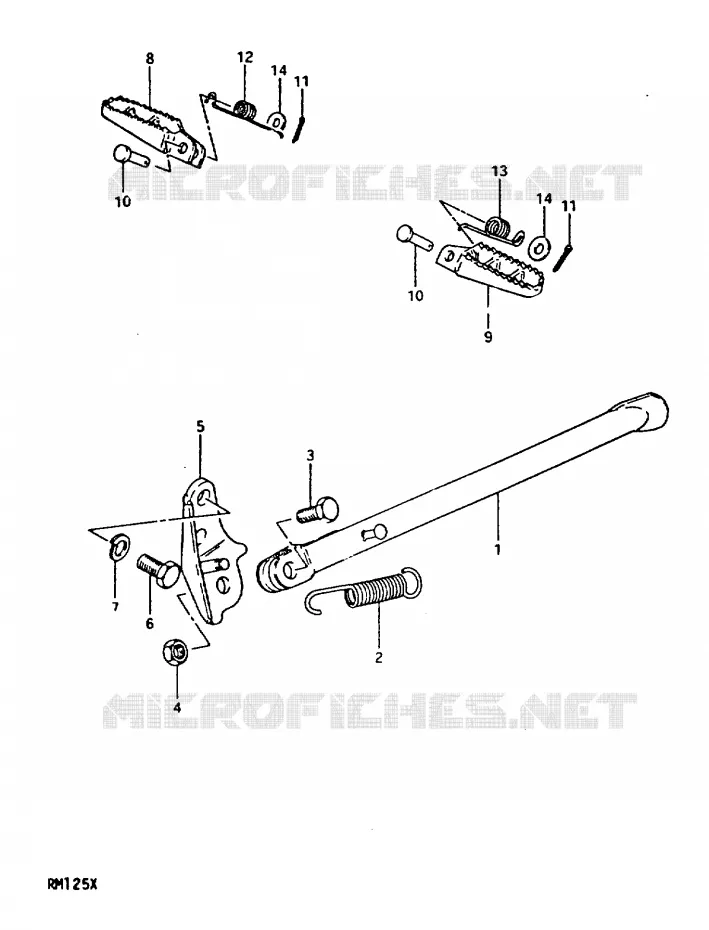 BEQUILLE - REPOSE PIED Suzuki MOTO 125 RM 1981  RM125X
