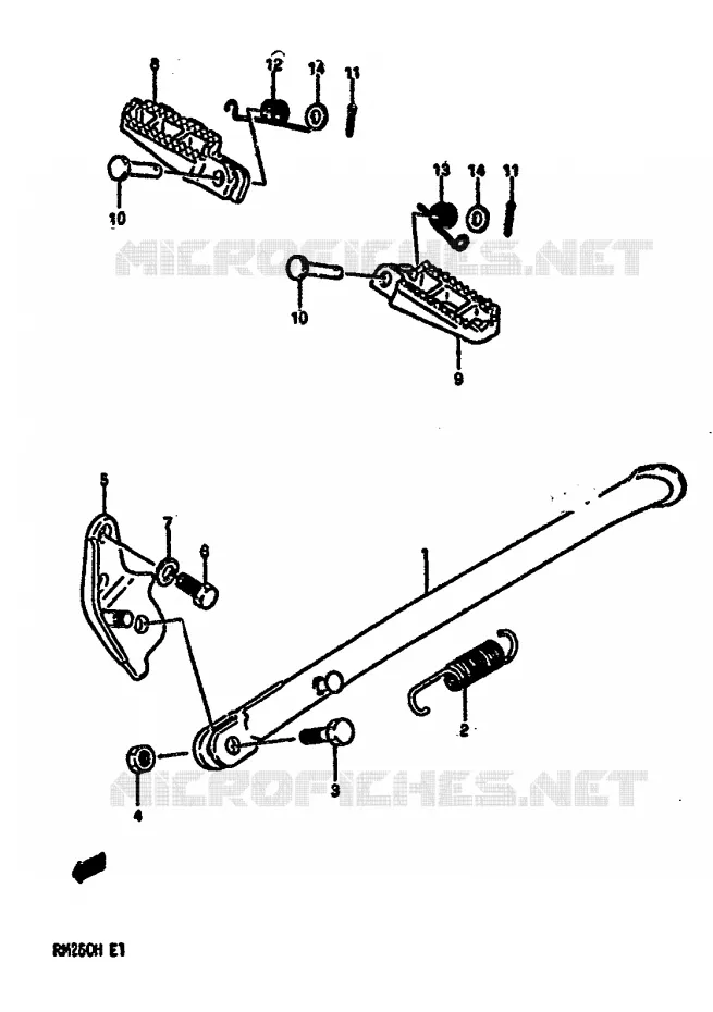 BEQUILLE - REPOSE PIED Suzuki MOTO 250 RM 1986  RM250G(G/H)