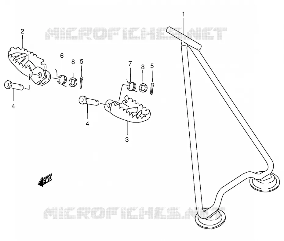 BEQUILLE - REPOSE PIED Suzuki MOTO 250 RM 1996  RM250T(E3/E28)