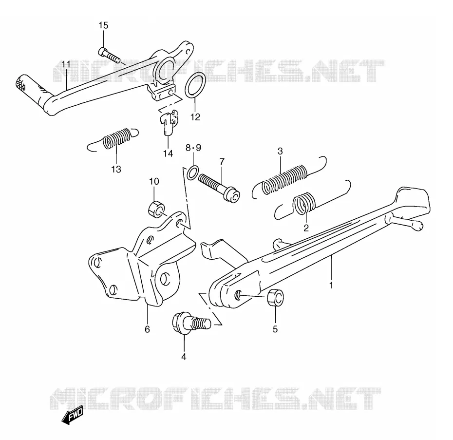 BEQUILLE Suzuki MOTO 250 RG 1993  RGV250P(E24)