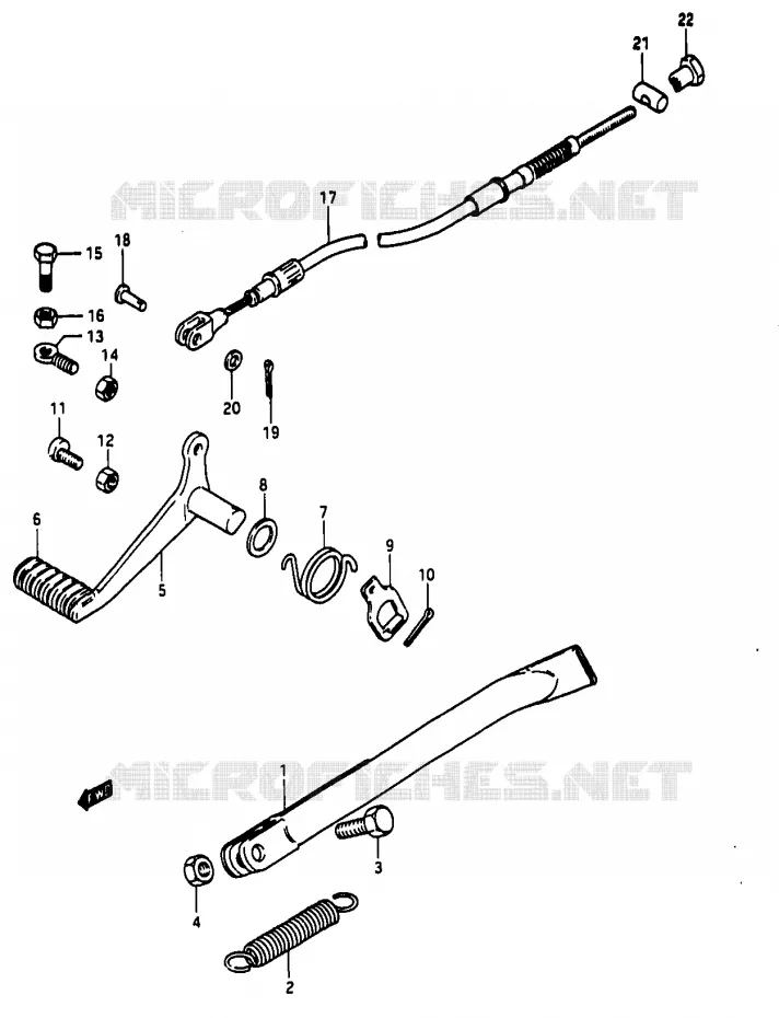 BEQUILLE Suzuki MOTO 50 RG 1988  RG50J(D/E/F/1/G/J/K)