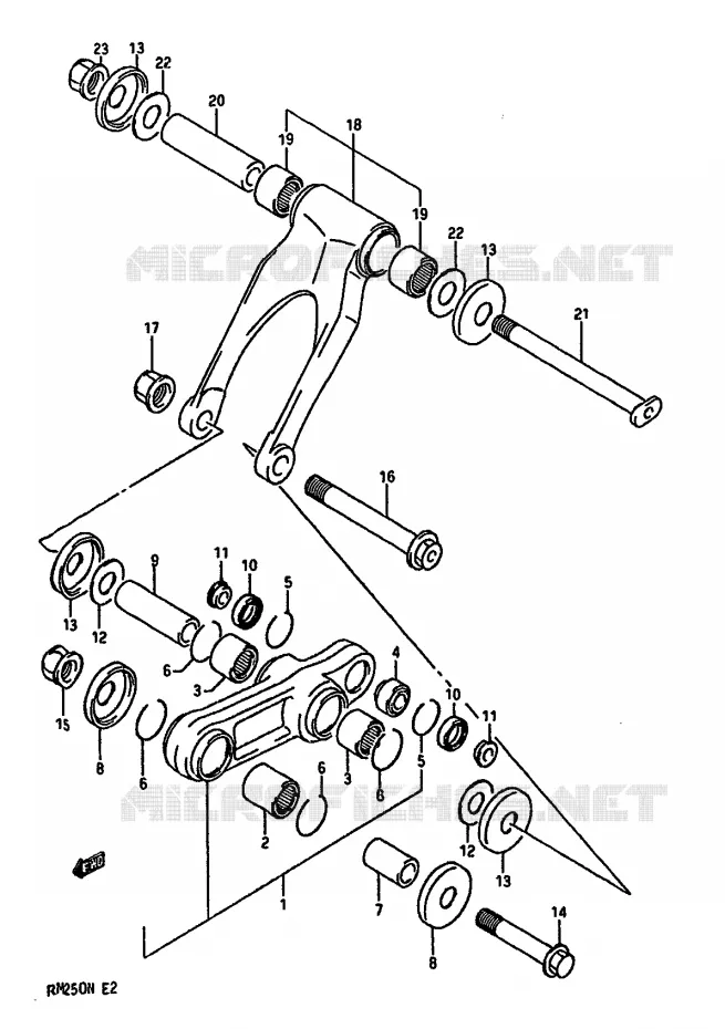 BIELLETTE D'AMORTISSEUR (MODELE K) Suzuki MOTO 250 RM 1992  RM250 N (E02,E04,E24)