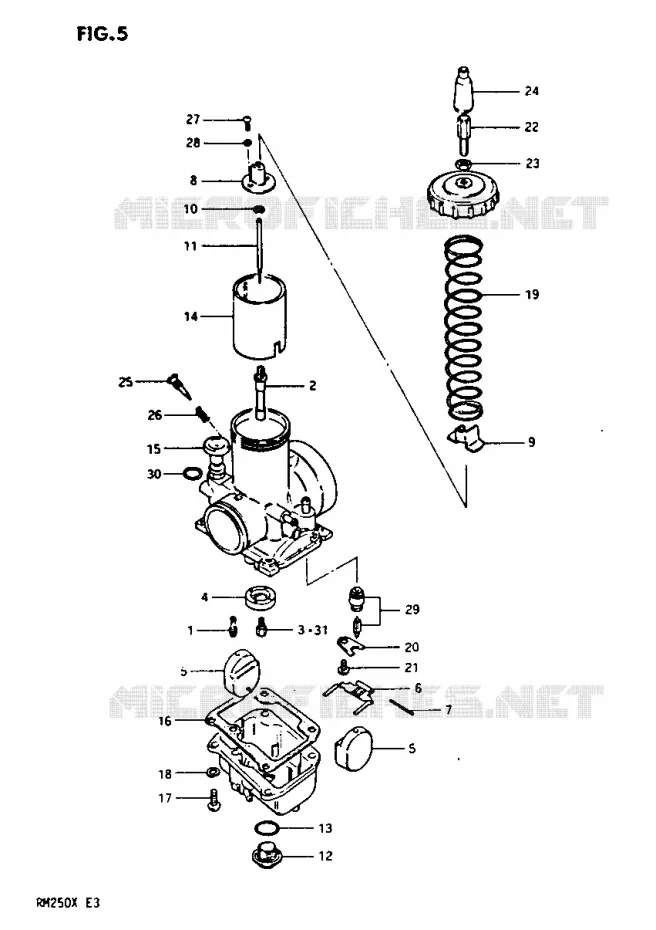 CARBURATEUR Suzuki MOTO 250 RM 1981  RM250X