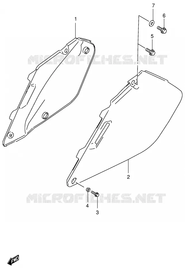 CARENAGES ARRIERE Suzuki MOTO 125 RM 1997  RM125V(E2)