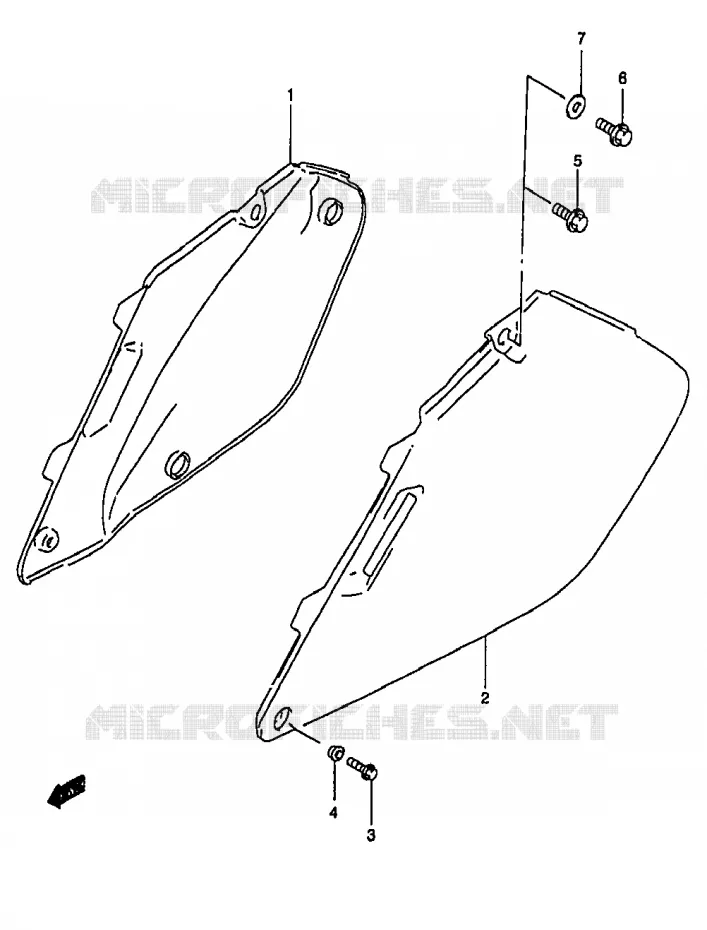 CARENAGES ARRIERE Suzuki MOTO 250 RM 2000  RM250Y(T/V/W/X/Y)