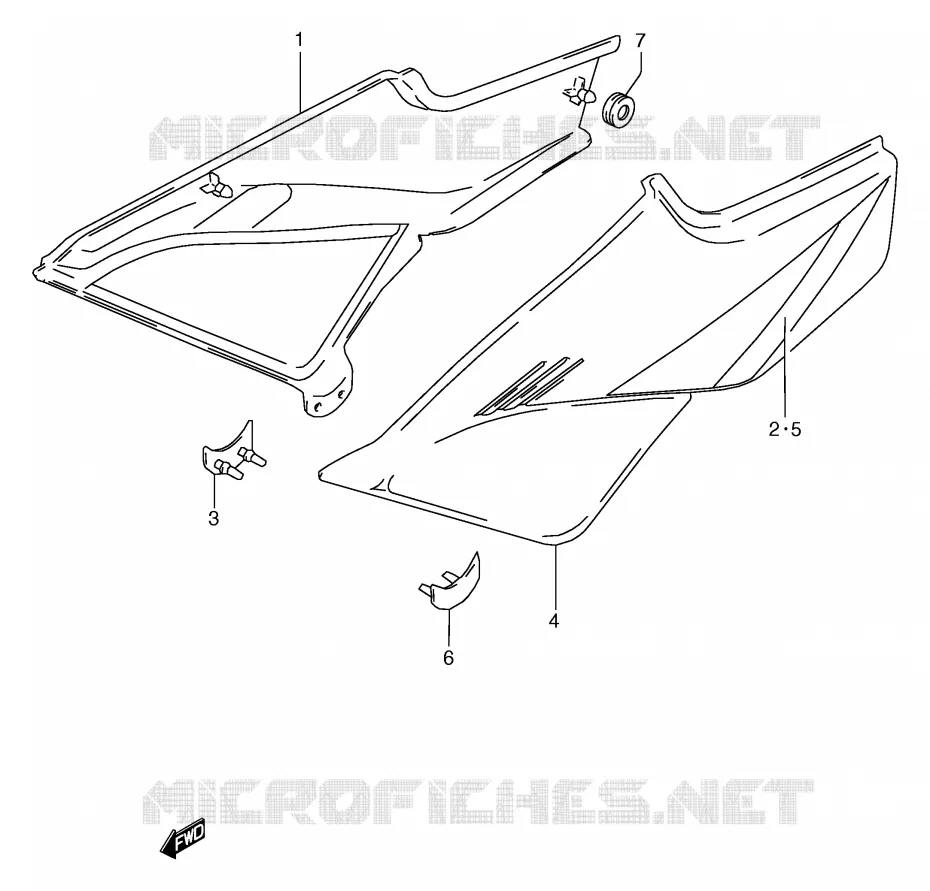 CARENAGES ARRIERE Suzuki MOTO 50 RG 1994  RG50R(E6)