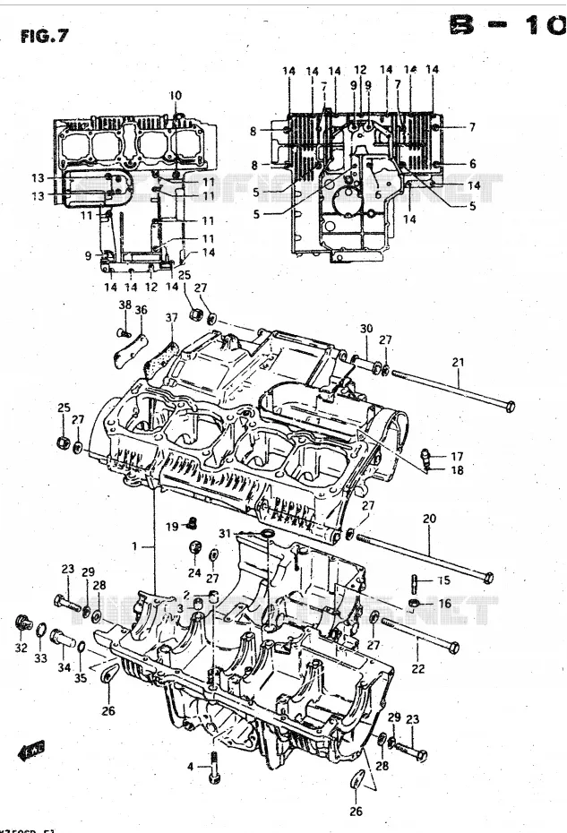 CARTER (MODELE D) Suzuki MOTO 750 GSX-S 1982  GSX750SZ(E1)
