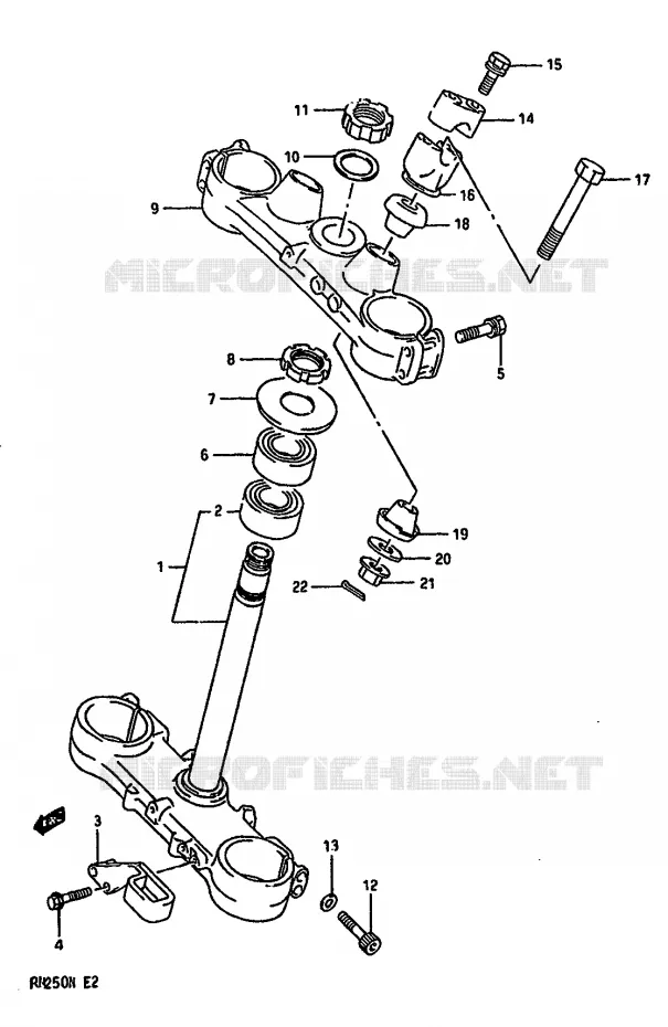 COLONNE DE DIRECTION (MODELE K/L) Suzuki MOTO 250 RM 1992  RM250N(K/L/M/N)