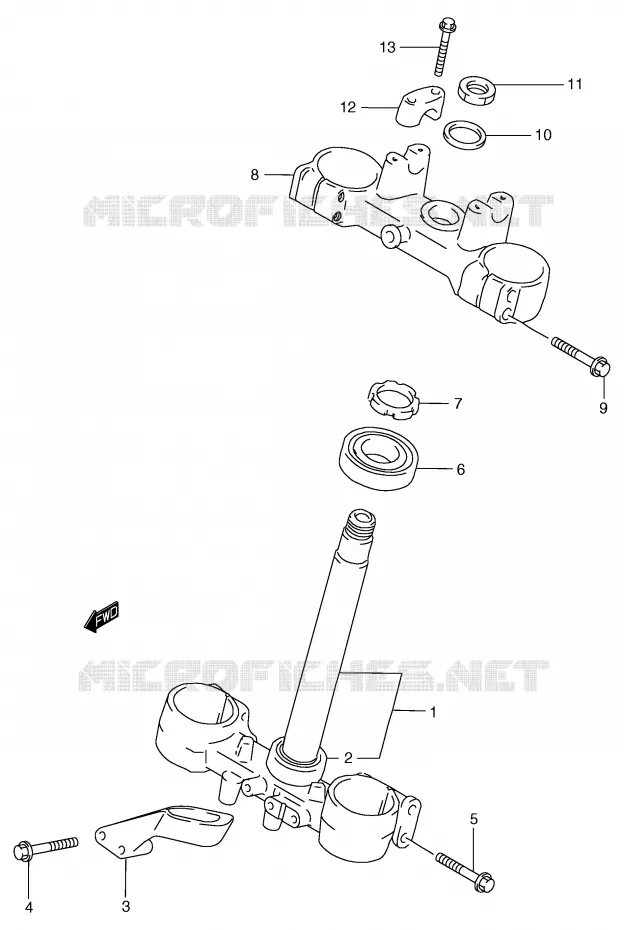 COLONNE DE DIRECTION (MODELE X/Y) Suzuki MOTO 125 RM 1997  RM125V(E2)