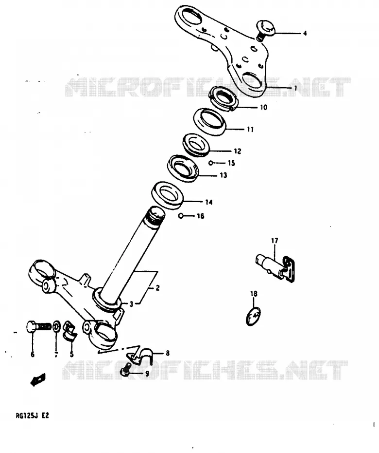 COLONNE DE DIRECTION Suzuki MOTO 125 RG 1987  RG125CH(G/H/J)