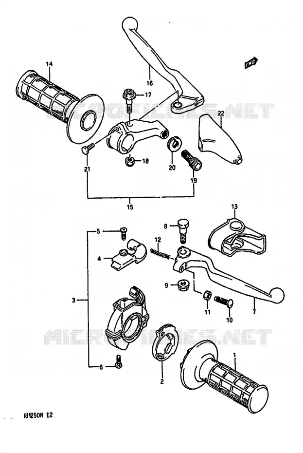 COMMODOS (MODELE N) Suzuki MOTO 250 RM 1989  RM250K(K/L/M/N)
