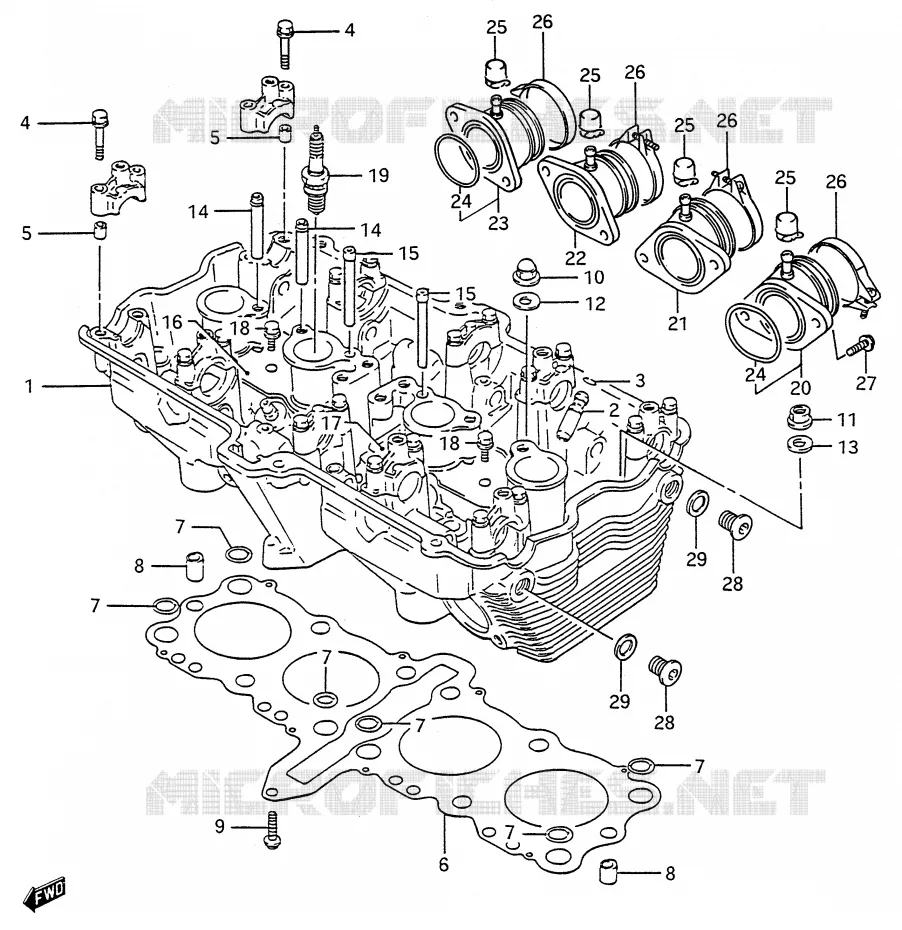CULASSE Suzuki MOTO 600 GSX-F 1993  GSX600FP(E28)