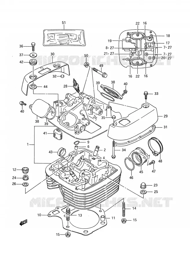 CULASSE Suzuki MOTO 650 BOULEVARD 1988  LS650FPJ(E28)