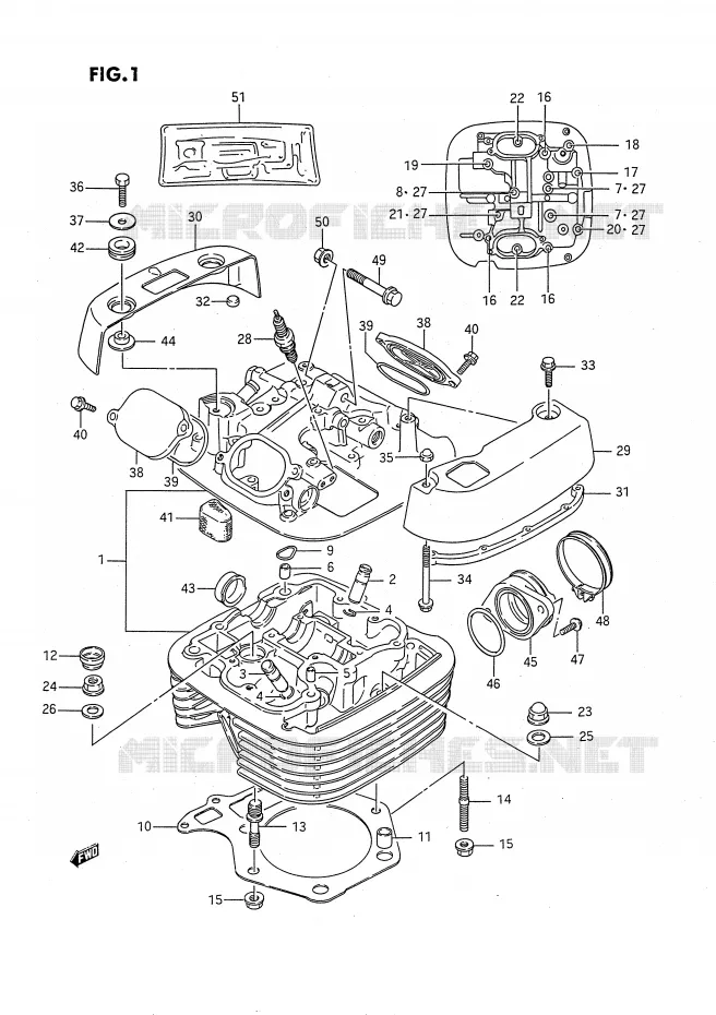 CULASSE Suzuki MOTO 650 SAVAGE 1986  LS650FG(E2)