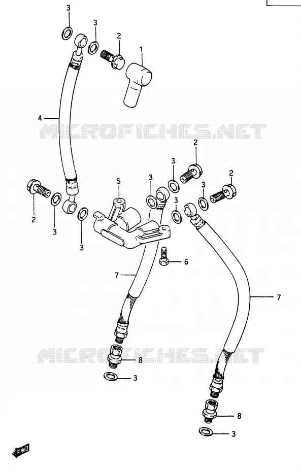DURITE DE FREIN AVANT Suzuki MOTO 250 RG 1987  RG250H(G/H)